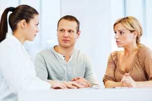 Young family visiting a psychologist.